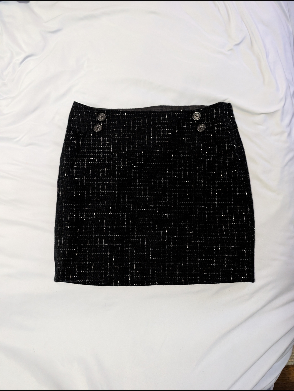 Black Mini Skirt with Button Detail